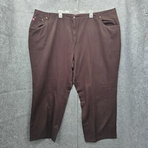 Woman Within Jeans‎ Women 38T Brown Natural Fit Straight Leg Cropped 54x31.5